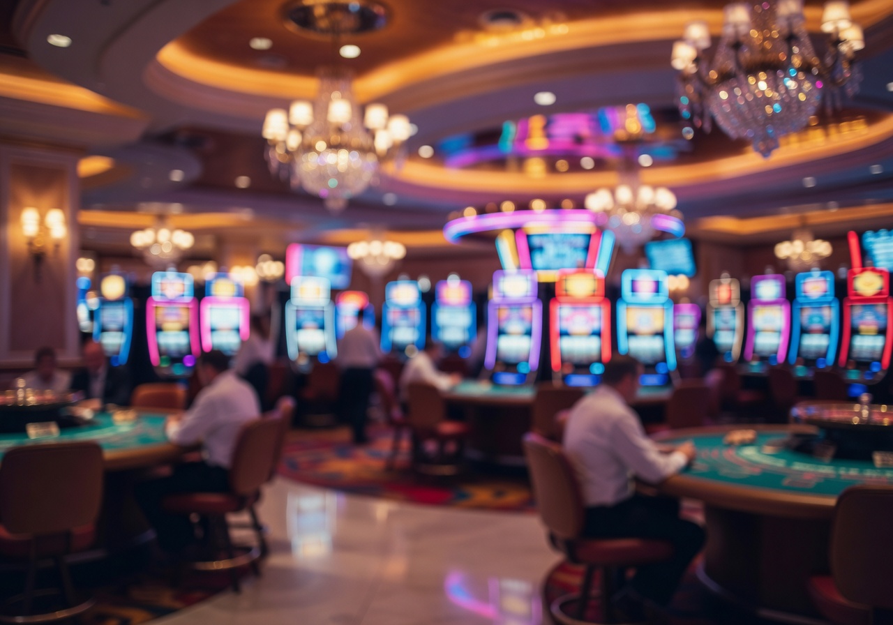 Blurred Las Vegas casino floor background